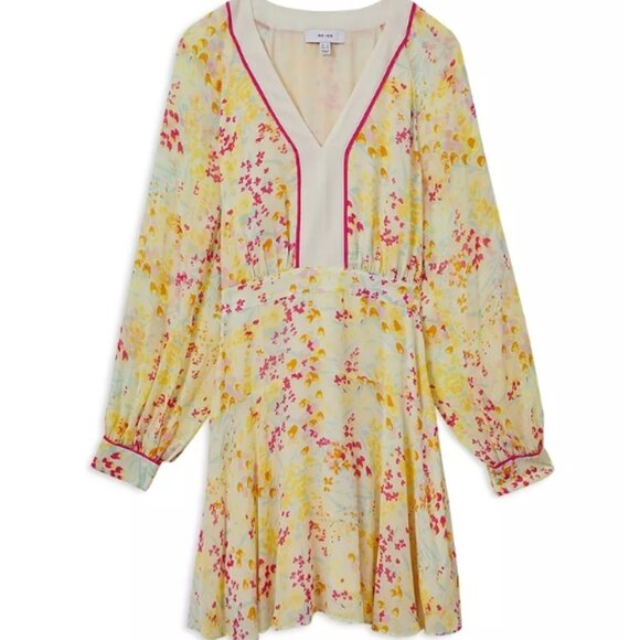 Reiss Molly Buttercup Long Sleeve Dress – Size 4 US / 8 UK – Pink/Yellow – NWT - Picture 4 of 6